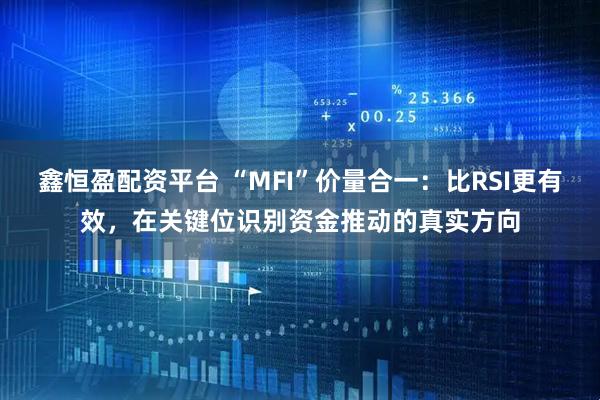 鑫恒盈配资平台 “MFI”价量合一:比RSI更有效,在关键位识别资金推动的真实方向