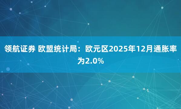 领航证券 欧盟统计局：欧元区2025年12月通胀率为2.0%